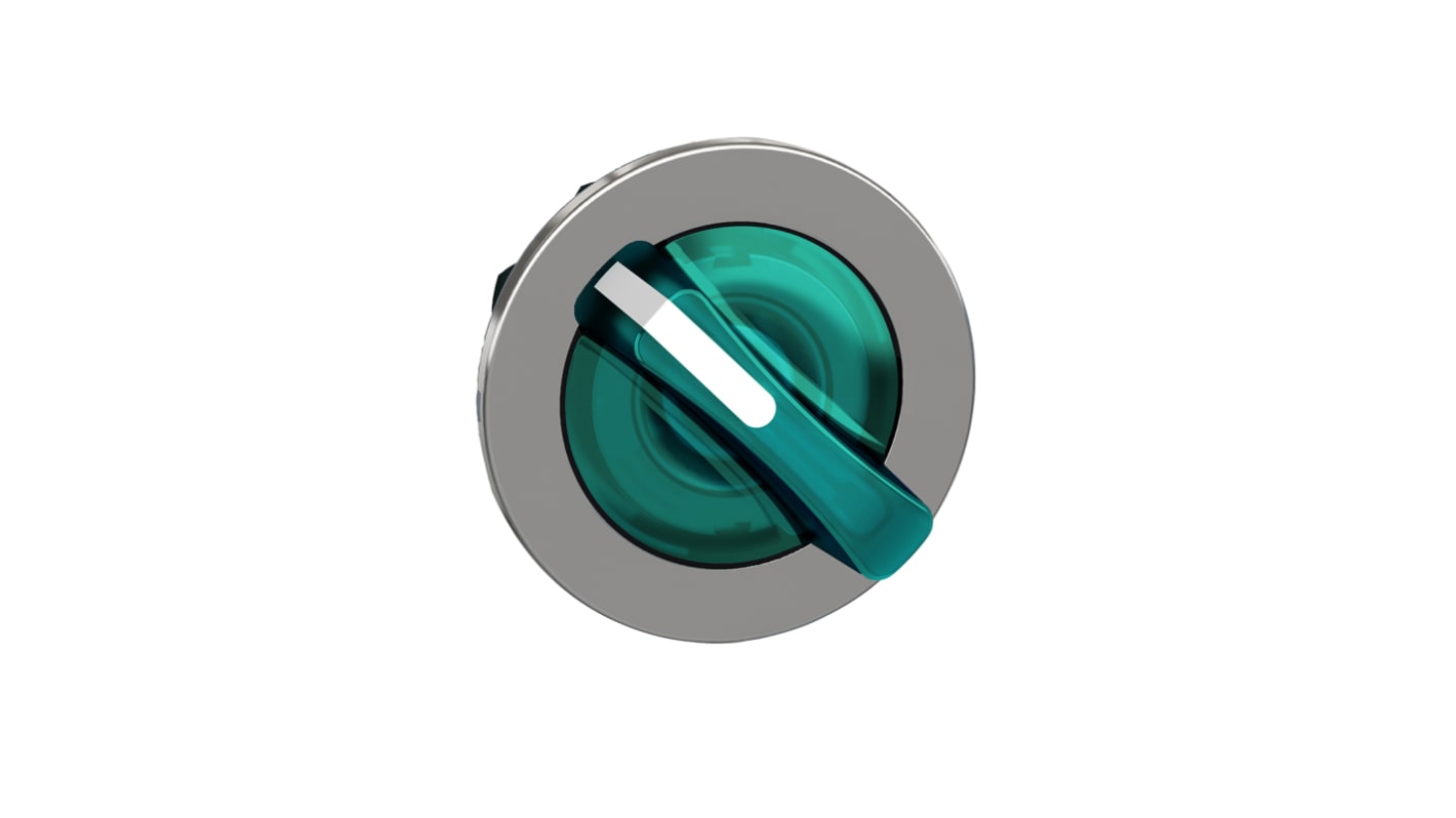 Selettore a 2 posizioni Schneider Electric ZB4FK1433, diametro 30mm, verde illuminato, protezione IP66/IP67/IP69.