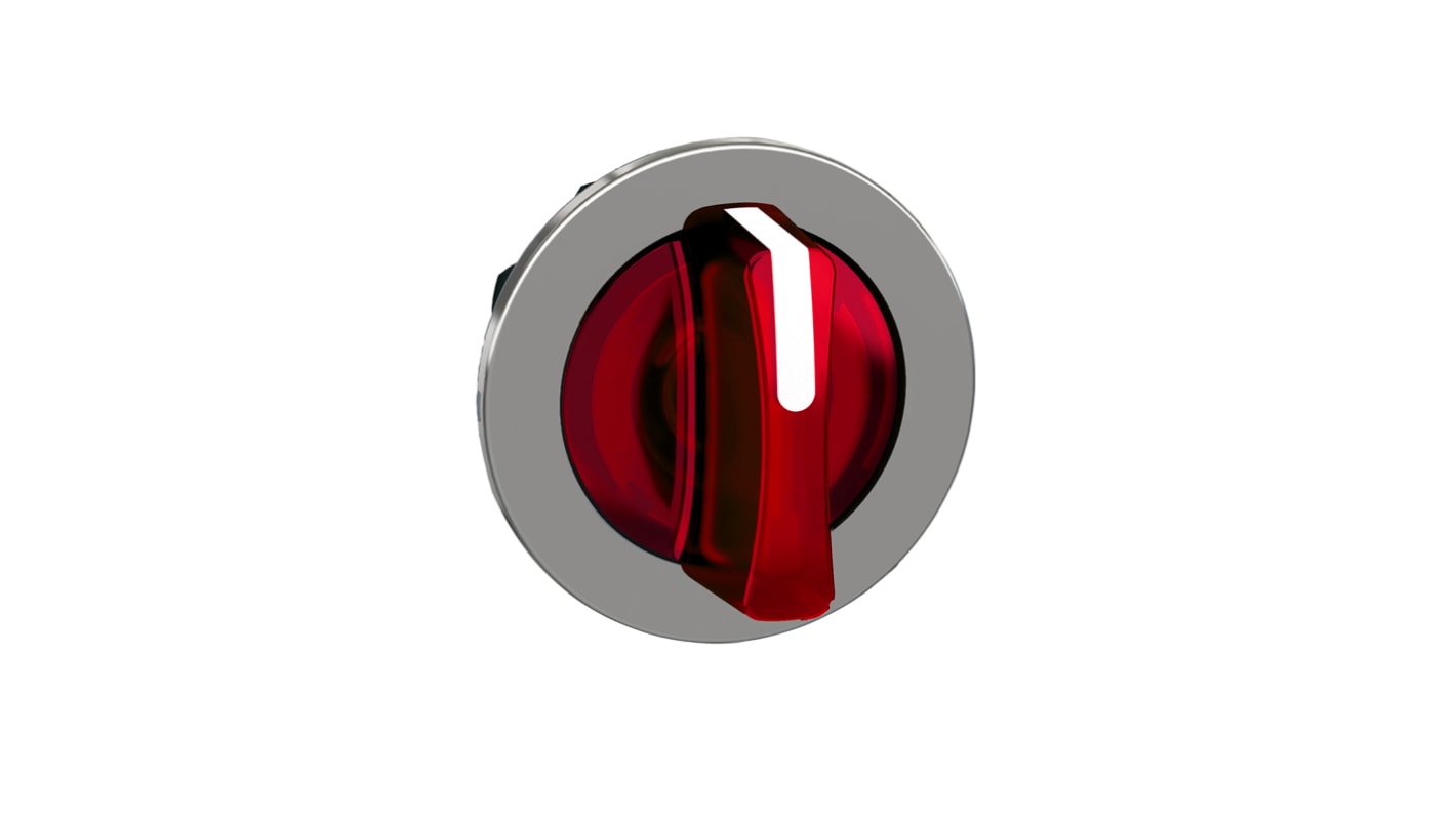 Selettore a tre posizioni Schneider Electric ZB4FK1543, attuatore rosso illuminato, diametro foro 30mm, protezione IP66/IP67/IP69.