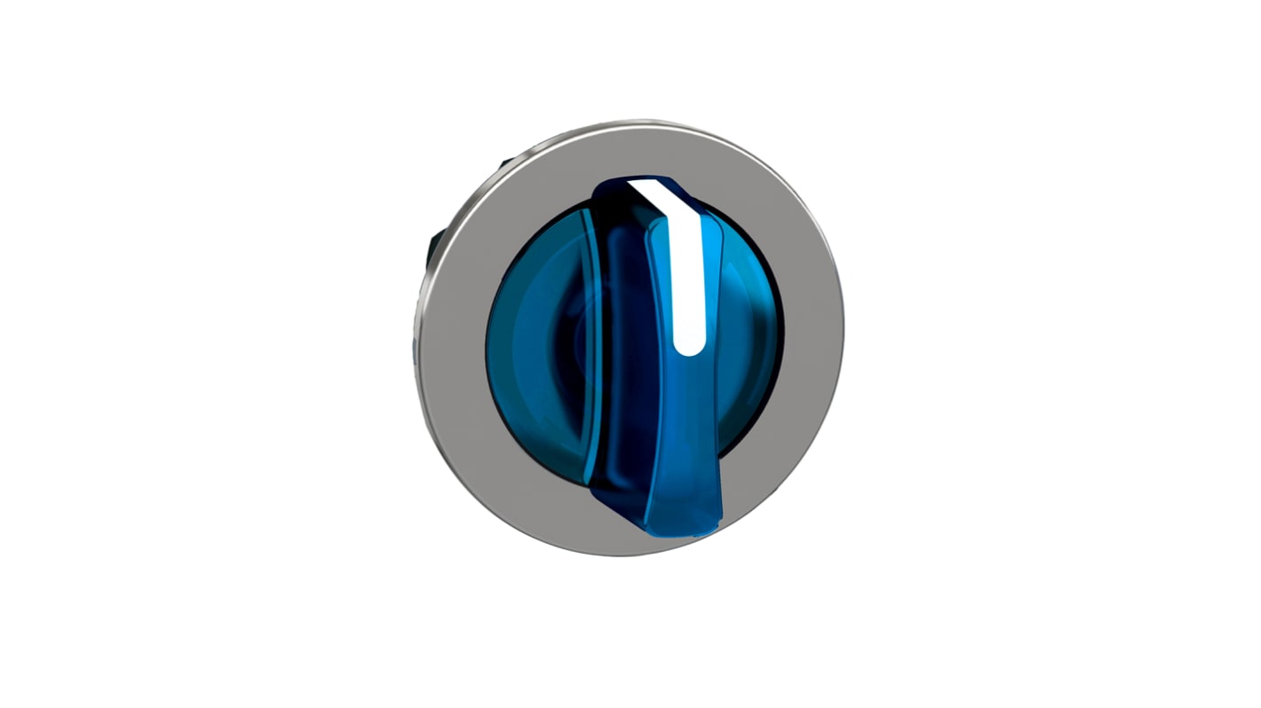 Selettore 3 posizioni ZB4 di Schneider Electric, testa illuminata blu, diametro foro 30mm, protezione IP66/IP67/IP69.