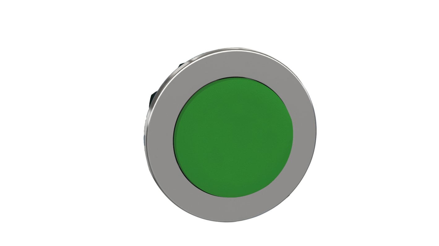 Attuatore pulsante instabile ZB4 di Schneider Electric, colore verde, diametro 36.5 mm, protezione IP66/IP67/IP69K, kit di montaggio incluso.