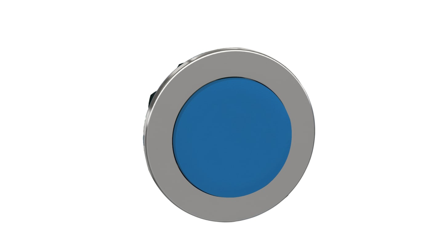 Attuatore pulsante rotondo ZB4 di Schneider Electric, diametro 30 mm, blu, IP66/IP67/IP69K, per ambienti estremi. Montaggio a filo.