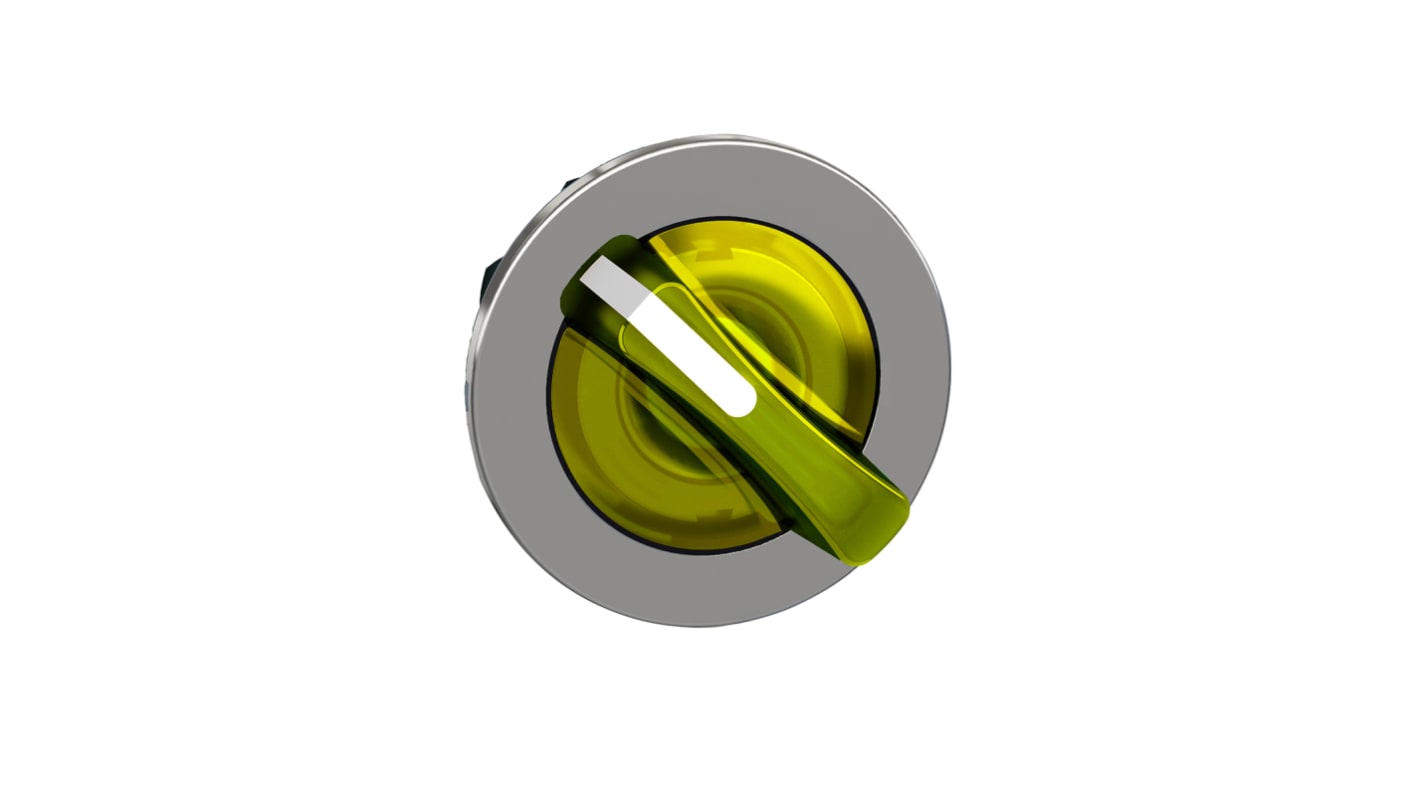 Schneider Electric ZB4FK1483, selettore a 2 posizioni giallo, diametro foro 30mm, protezione IP66/IP67/IP69, attivazione a molla.