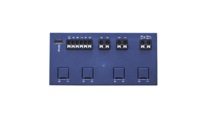 Jumo 701513/8-0300-23/000, indicatore digitale per monitoraggio di temperature e pressioni, con display LCD e interfaccia RS485.