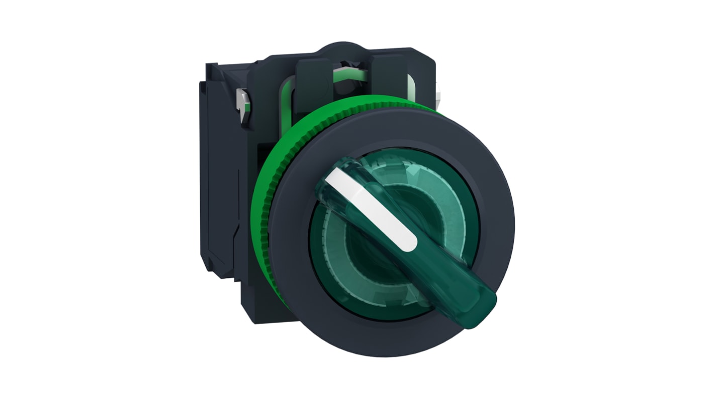 Selettore a 2 posizioni Schneider Electric XB5FK123G5, montaggio a incasso, diametro foro 30mm, protezione IP67.