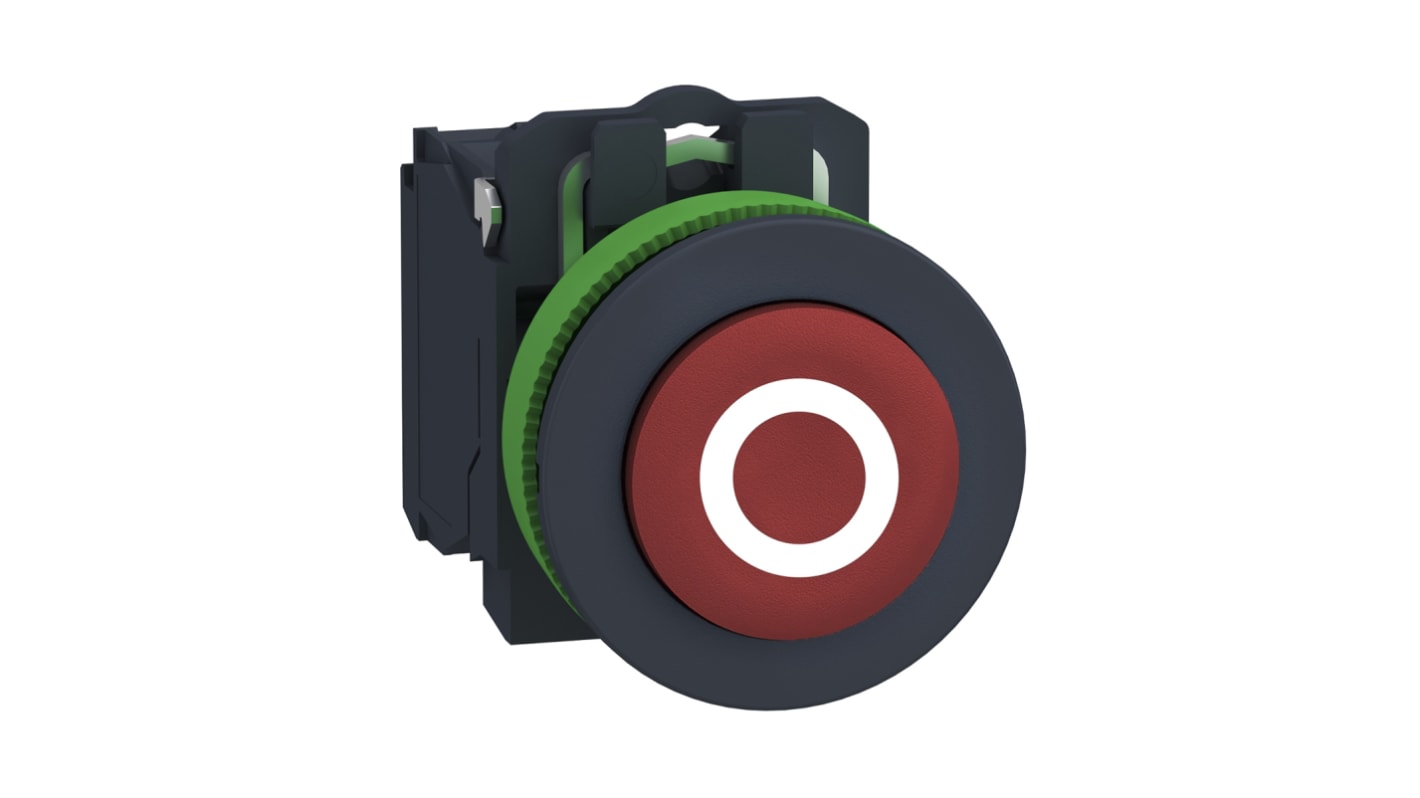 Pulsante SPST rosso Schneider Electric XB5FL4322, montaggio a pannello, diametro 36.5mm, resistenza alle vibrazioni.