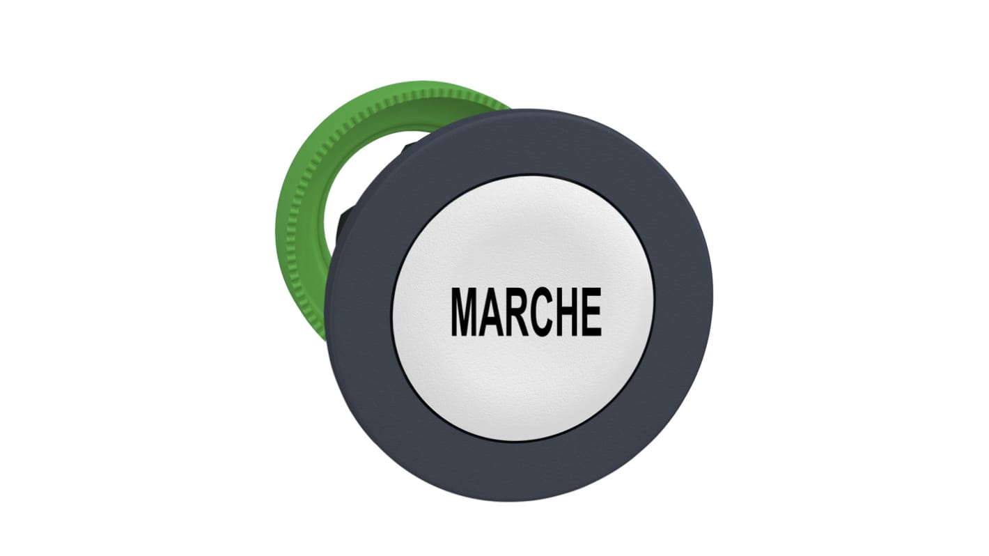 Attuatore pulsante instabile ZB5 di Schneider Electric, colore bianco, diametro 36.6 mm, protezione IP66/IP67/IP69K.