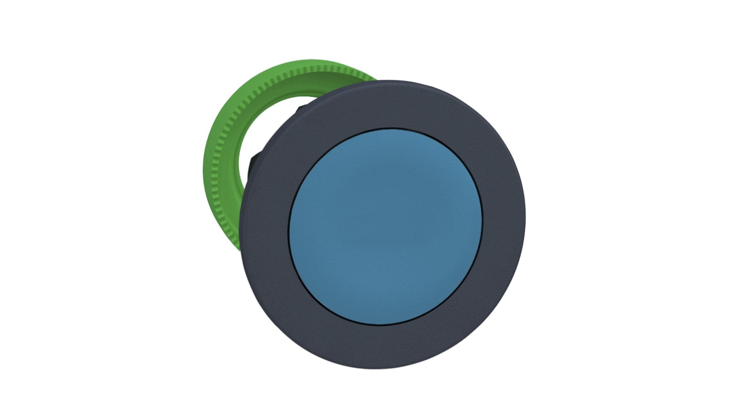 Attuatore pulsante mantenuto Schneider Electric ZB5FH06, rotondo blu, diametro foro 30 mm, protezione IP66/IP67/IP69K.
