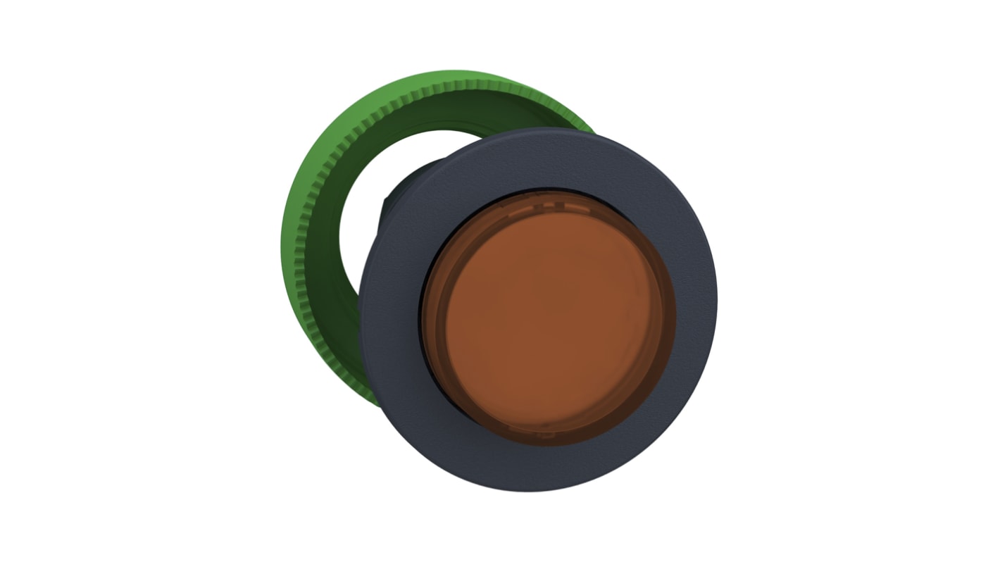 Attuatore pulsante instabile ZB5FW153 di Schneider Electric, colore arancione, diametro 36.5 mm, protezione IP66/IP67/IP69K.