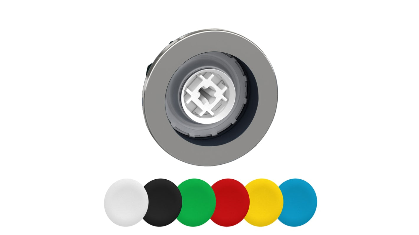 Attuatore pulsante instabile ZB4 di Schneider Electric, diametro foro 30 mm, protezione IP66/IP67/IP69K, adatto per ambienti estremi.