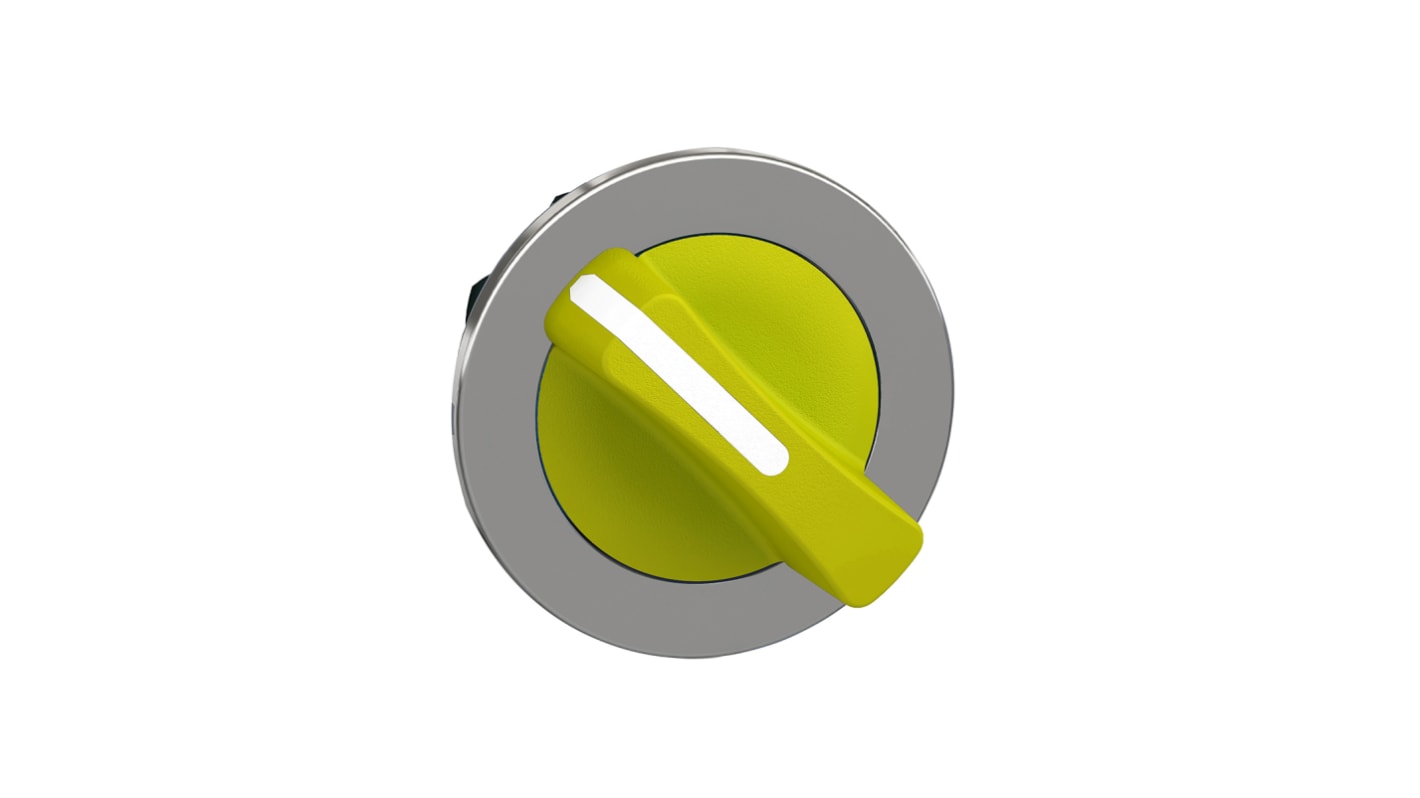 Selettore a 2 posizioni Ø 30mm Schneider Electric, colore giallo, montaggio a filo, protezione IP66/IP67/IP69, per ambienti estremi.
