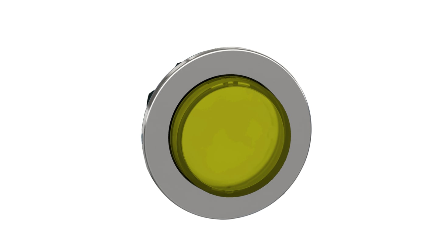 Attuatore pulsante giallo Schneider Electric ZB4FW183, rotondo, diametro foro 30 mm, montaggio a filo, protezione IP66/IP67/IP69K.