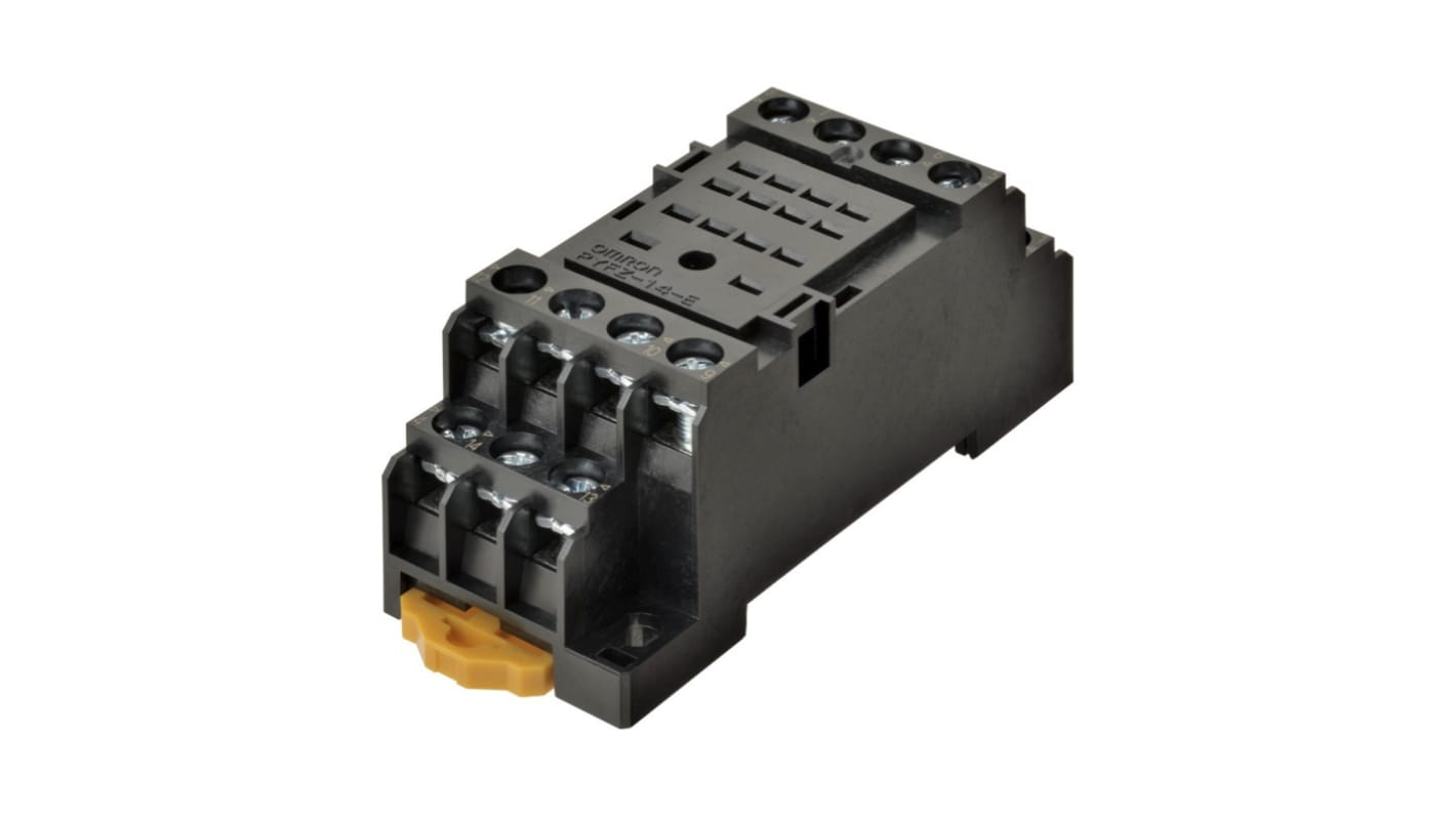 Connettore femmina PYFZ-14-E per relè OMRON 6A 2,5 kV - Facile installazione su guida DIN - Ideale per automazione industriale e telecomunicazioni.