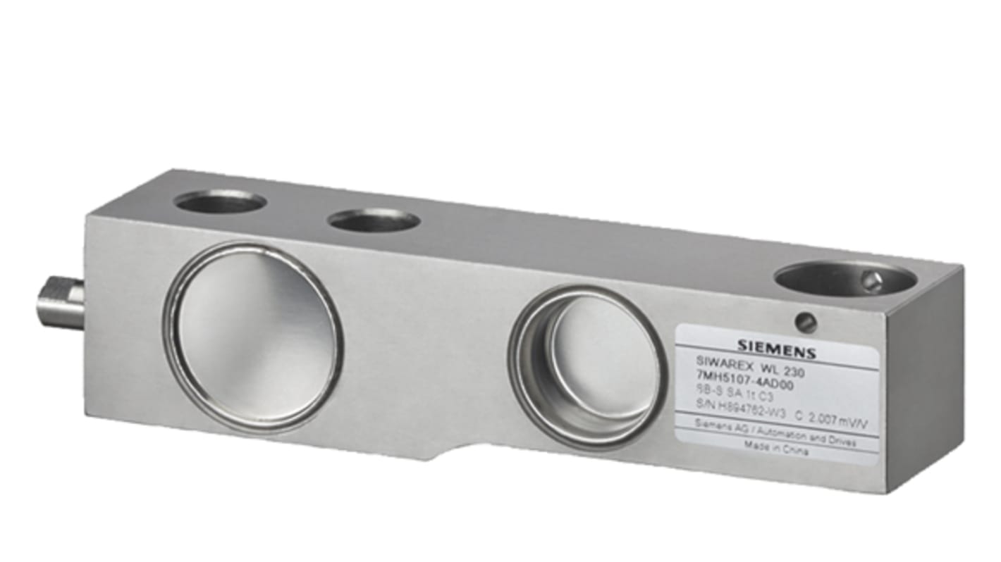 Cella di carico Siemens 7MH5107-4AD00, design Shear Beam, carico nominale 1t, acciaio inox, IP68, 130 mm, cavo 3 m.