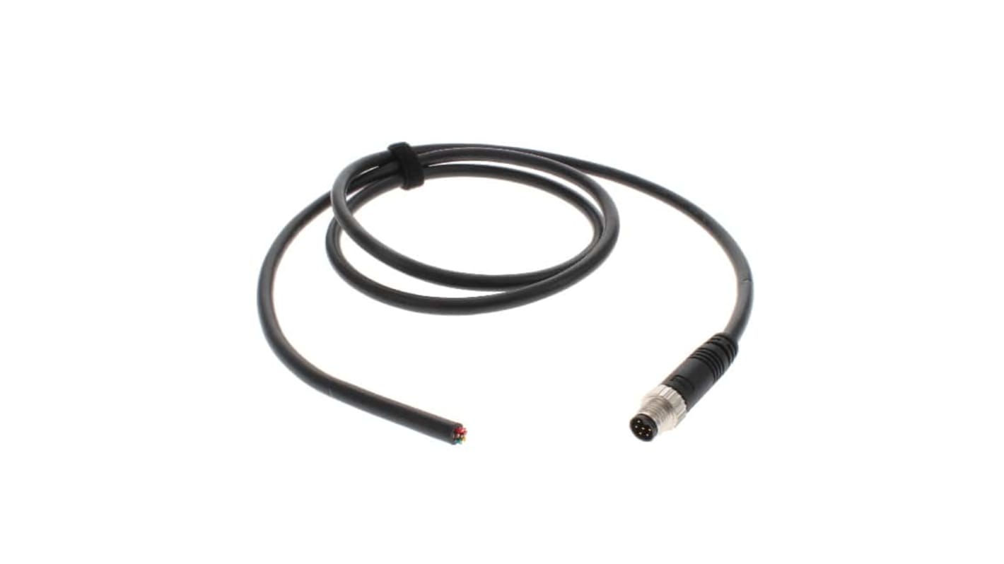 Connettore circolare maschio M8 Amphenol Industrial, 6 poli, montaggio su cavo, IP67, temperatura -40/+105°C.