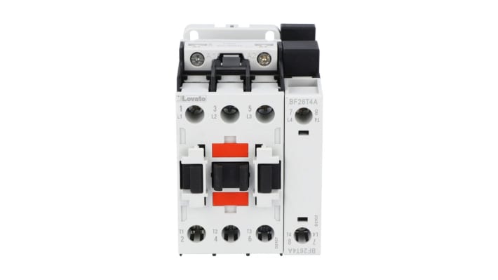 Contattore Lovato BF26T4A230, 4 poli, 45 A, 13 kW, montaggio su guida DIN, dimensioni 90x61x90 mm, tensione bobina 230 V c.a.