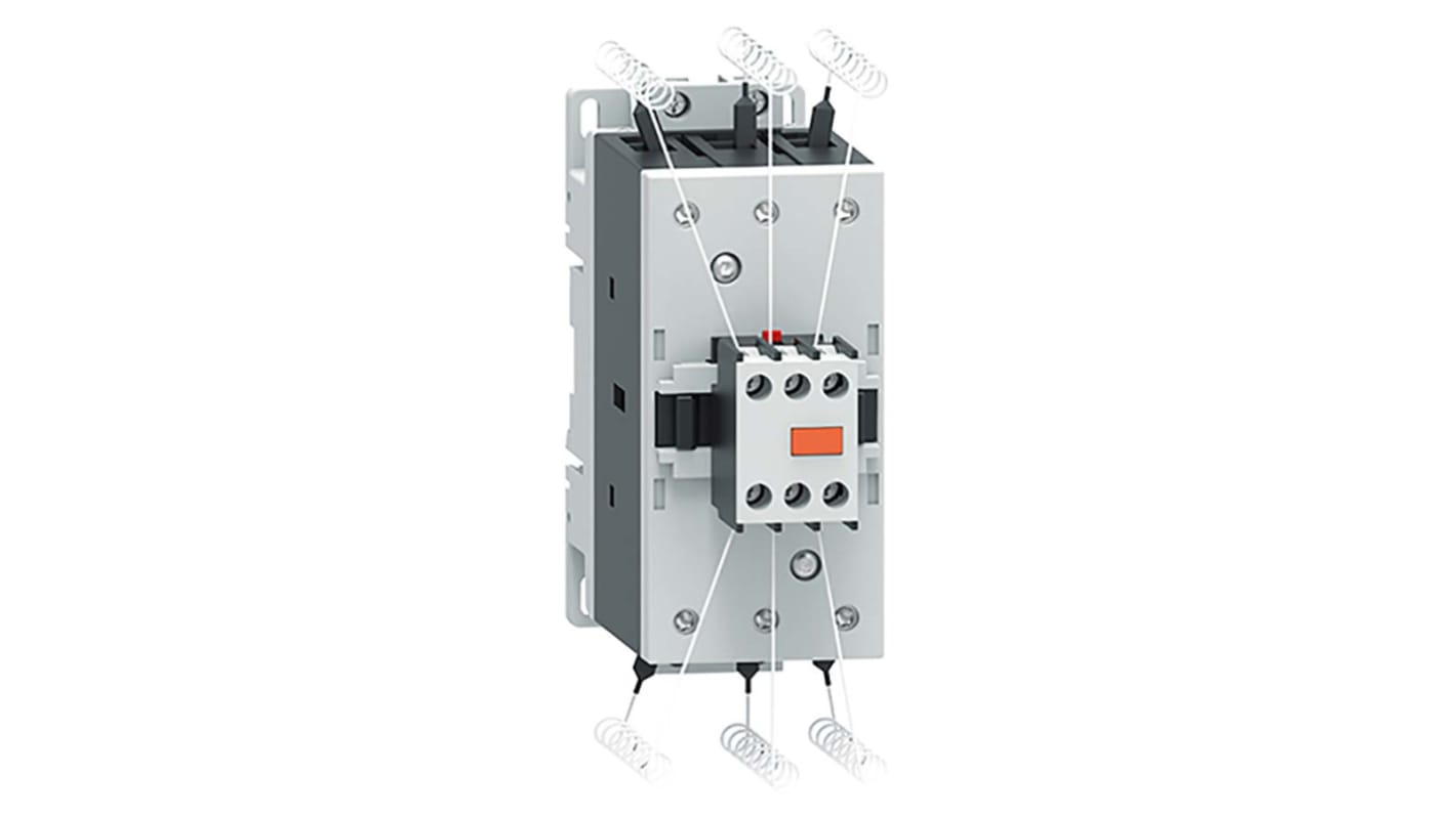 Contattore Lovato BFK8000A230, 3 poli, 75 A, montaggio su guida DIN, dimensioni 150.5 x 55 x 156 mm.