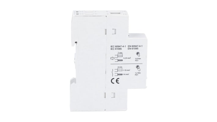 Contattore Lovato CN3220024, 2 poli, 2 NA, 32 A, bobina 24 V, montaggio su guida DIN, dimensioni 17.5 x 65 x 85 mm.