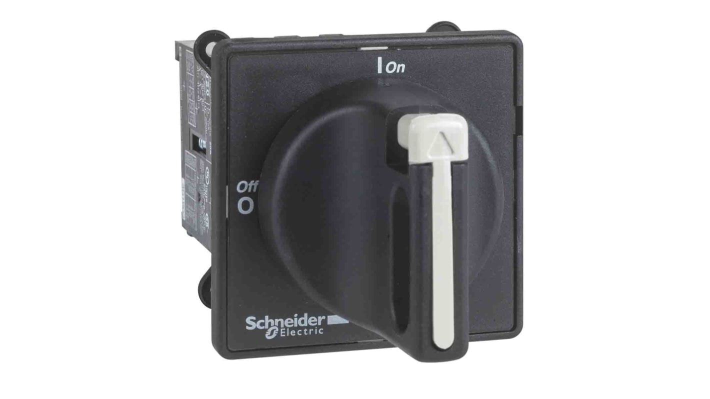 Interruttore di isolamento Schneider Electric VBDN20, 3 poli, 20A, IP65, maniglia nera, dimensioni 60mm x 60mm.