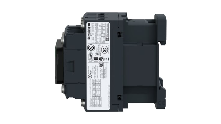 Contattore 3 poli Schneider Electric LC1D096M7, 25 A, 5,5 kW, montaggio su guida DIN, dimensioni 45x77x86 mm.