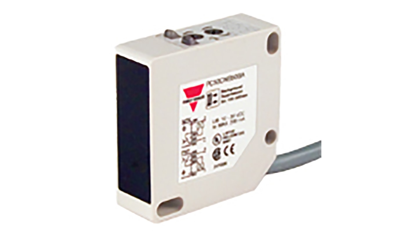 Sensore fotoelettrico Carlo Gavazzi PC50CNR10RP, rettangolare a retroriflessione, rilevamento fino a 10 m, IP67, dimensioni 17 x 50 x 50 mm.