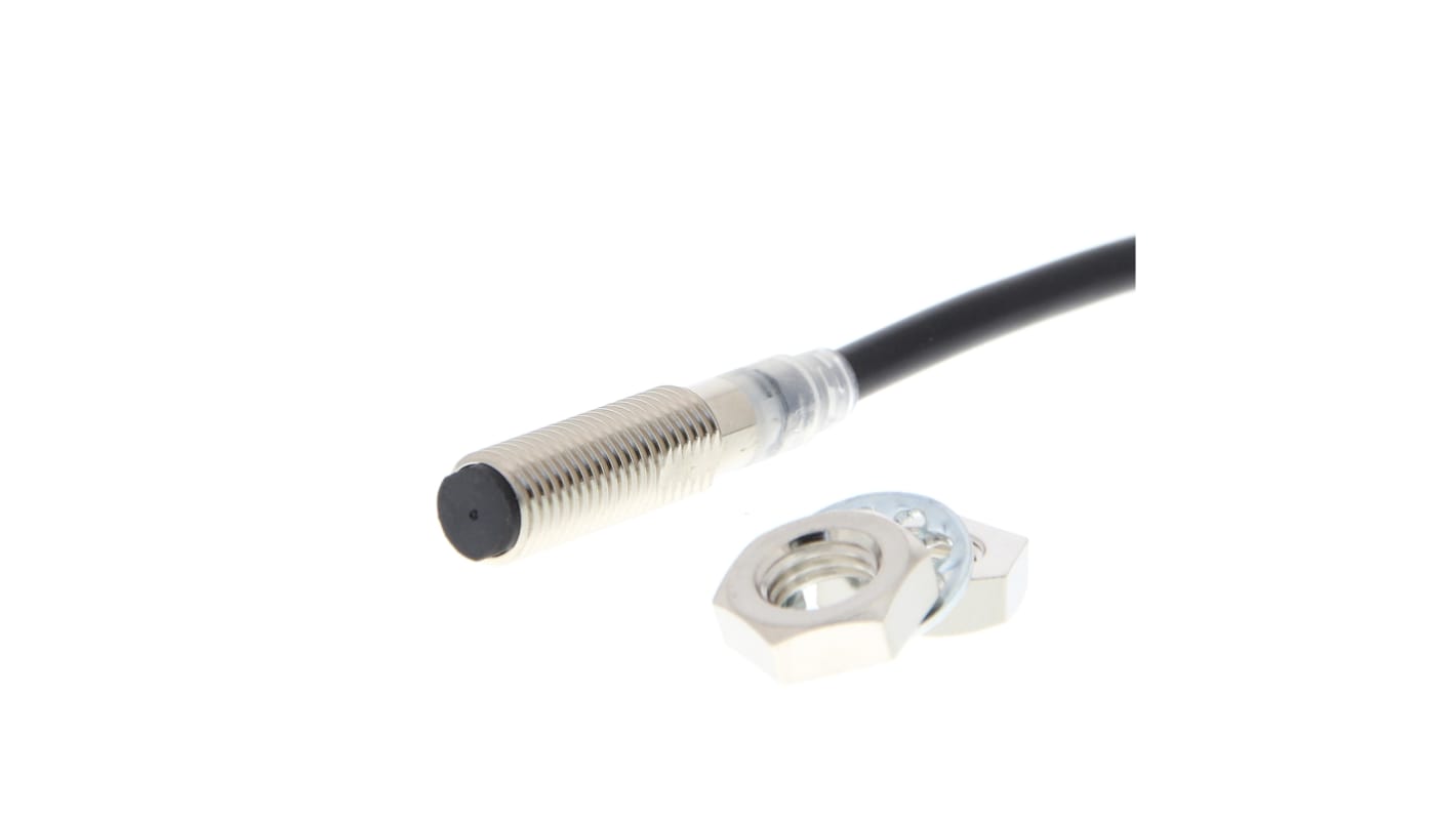 Omron E2E-X4B1T8 2M, sensore di prossimità cilindrico PNP M8, rilevamento 4 mm, alimentazione 10-30 V CC, IP67.