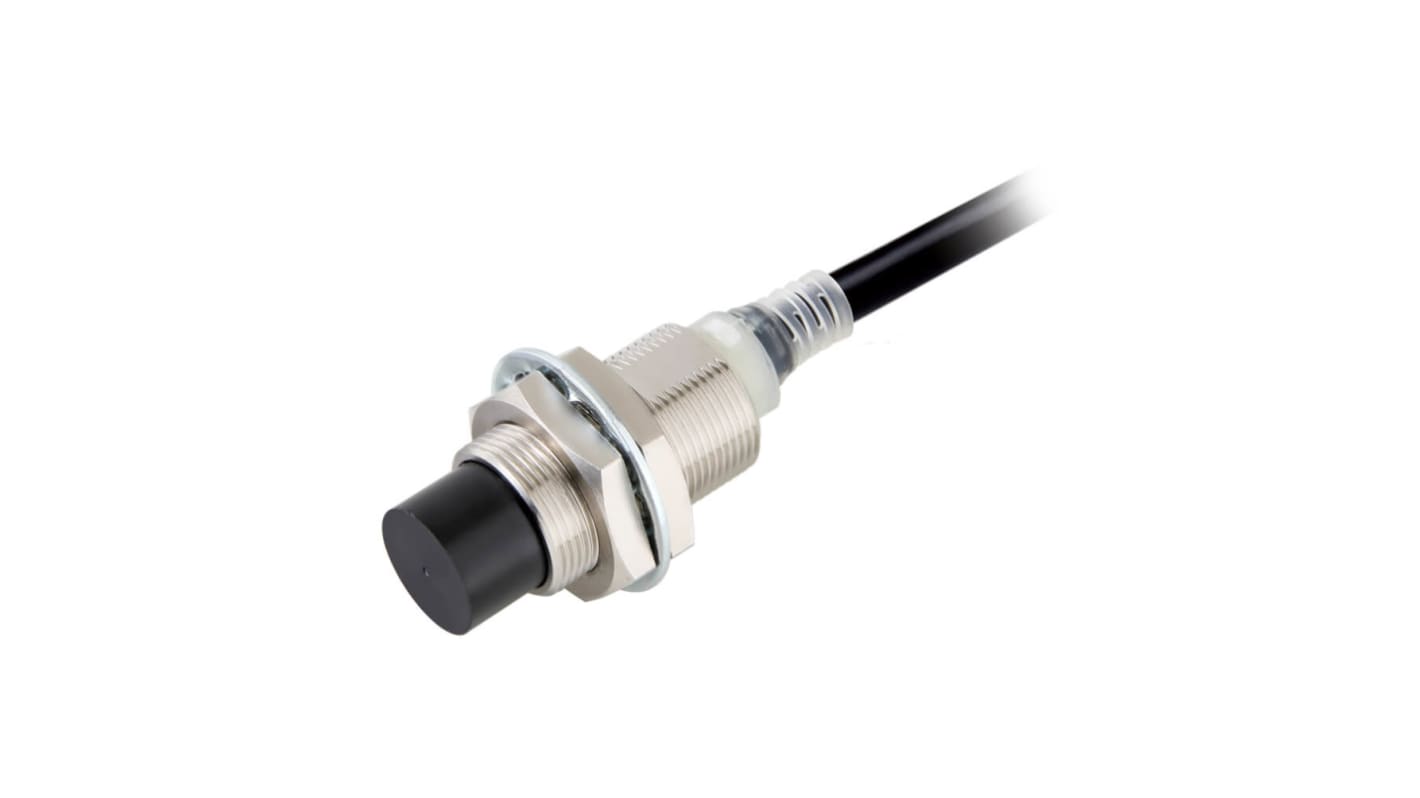 Omron E2E-X16MB1T18 2M, sensore di prossimità cilindrico PNP M18, distanza di rilevamento 16 mm, grado di protezione IP67.
