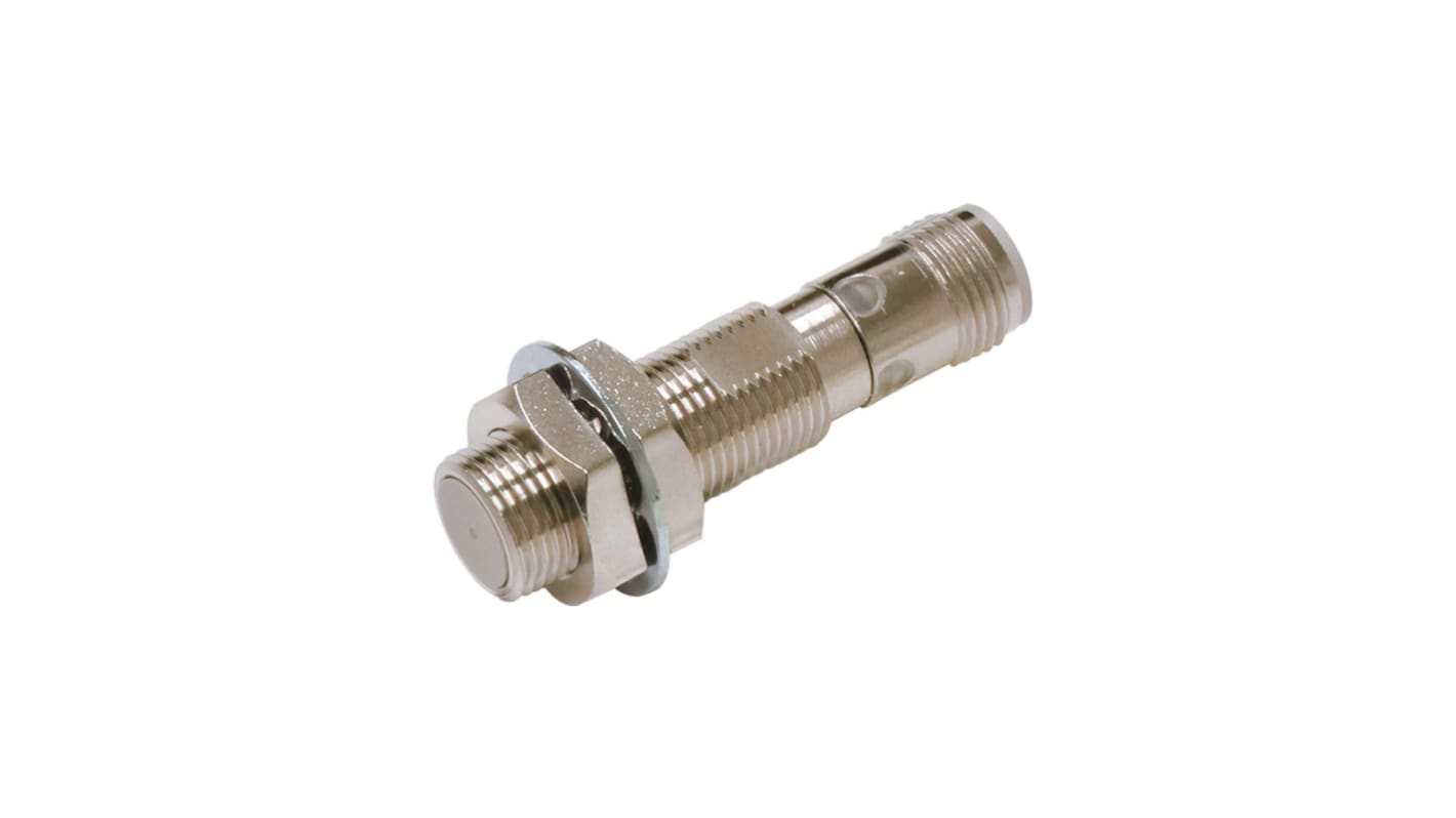 Omron E2E-X4C112-M1, sensore di prossimità cilindrico NPN M12, rilevamento 4 mm, IP67, montaggio a filo.