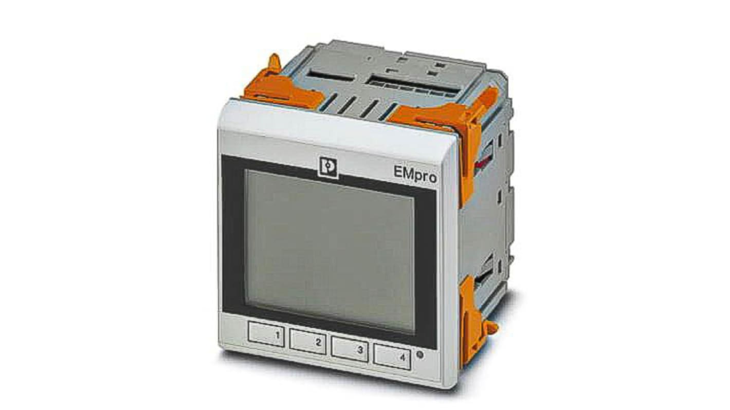 Contatore di energia Phoenix Contact 2907946, 3 fasi, display LCD, montaggio a pannello, dimensioni 96 x 96 mm.