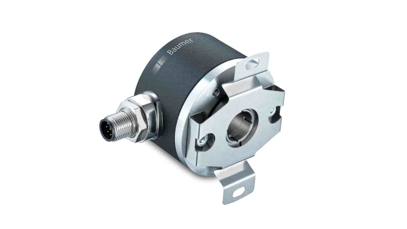 Encoder assoluto Baumer EAM580-BAC.5NC6.14180.A, 12mm, interfaccia CANopen, precisione 0,15°, montaggio a flangia, IP65.