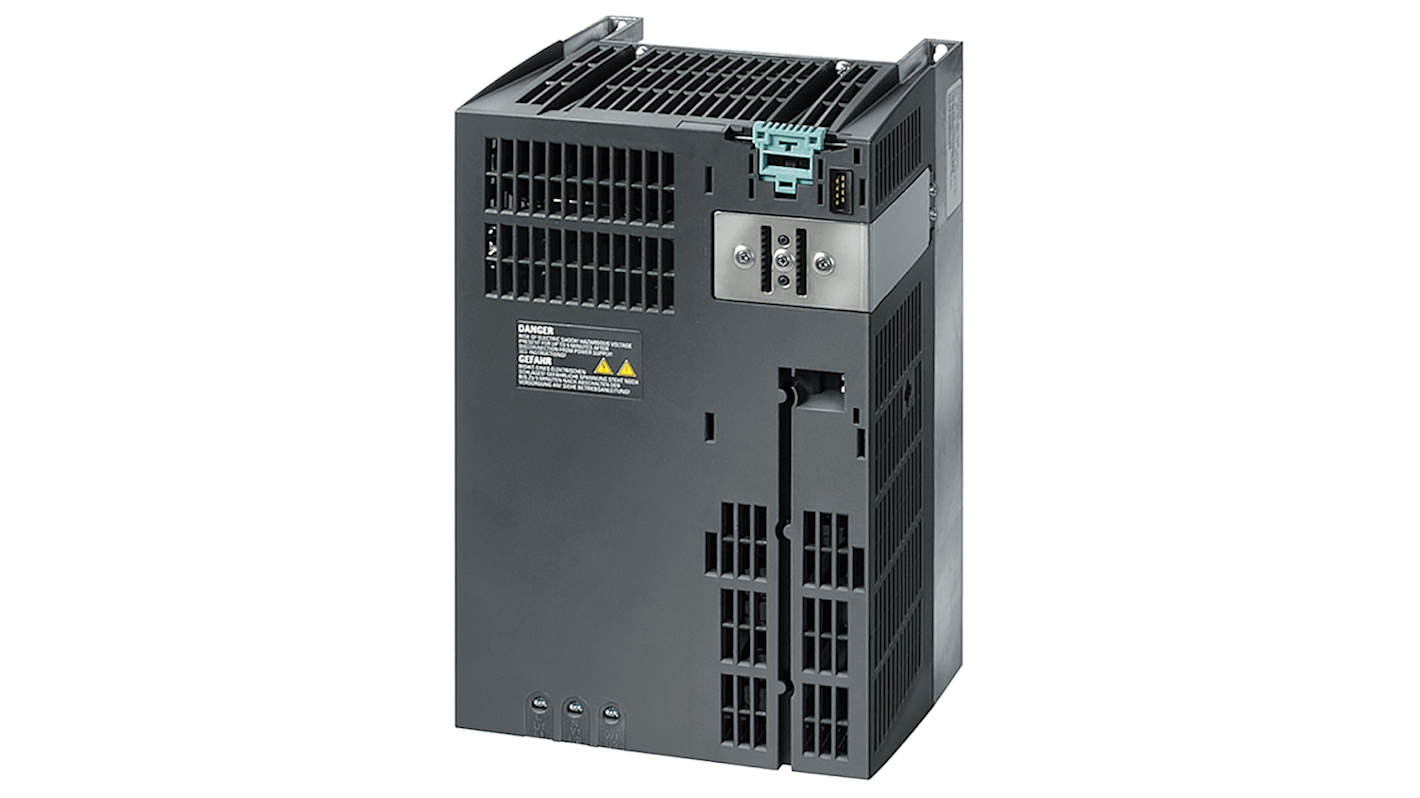 Modulo di alimentazione Siemens 6SL3225-0BE27-5AA1, trifase, 7,5 kW, 380-480 V, dimensioni 185x189x334 mm, grado di protezione IP20.