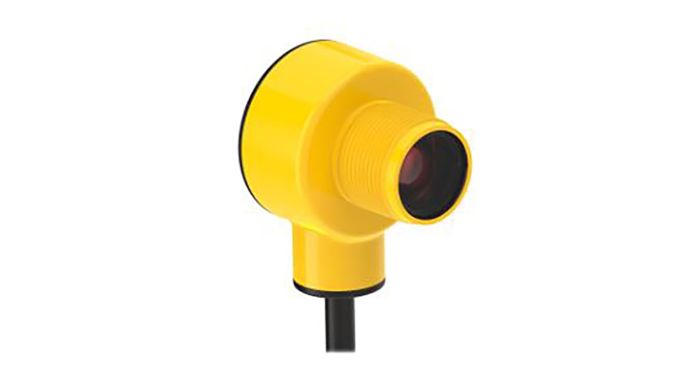 Sensore fotoelettrico Banner T18-2VPLPC-2M a retroriflessione, rilevamento fino a 6 m, montaggio a flangia, grado di protezione IP67.