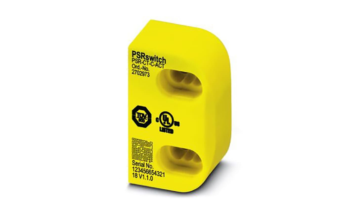 Phoenix Contact interruttore di sicurezza senza contatto PSR-CT-C-ACT, attuatore codificato, protezione IP65/IP67/IP69K, dimensioni 18 mm x 26,5 mm x 40 mm.