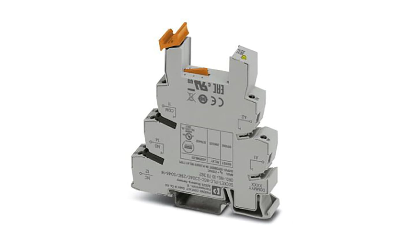 Zoccolo Phoenix Contact 1079392 per terminal block PLC, montaggio su guida DIN, 1 contatto, 230 V c.a.