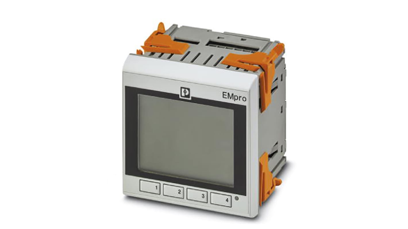 Contatore di energia Phoenix Contact 2907944, 2-3 fasi, interfaccia Modbus, precisione 0,5 S, display LCD, 58 mm di profondità.