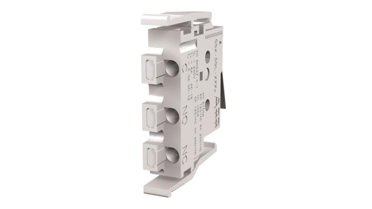 Contatto ausiliario ABB 66422, 1CO, SPDT, montaggio su guida DIN, tensione nominale 250 V AC-DC.