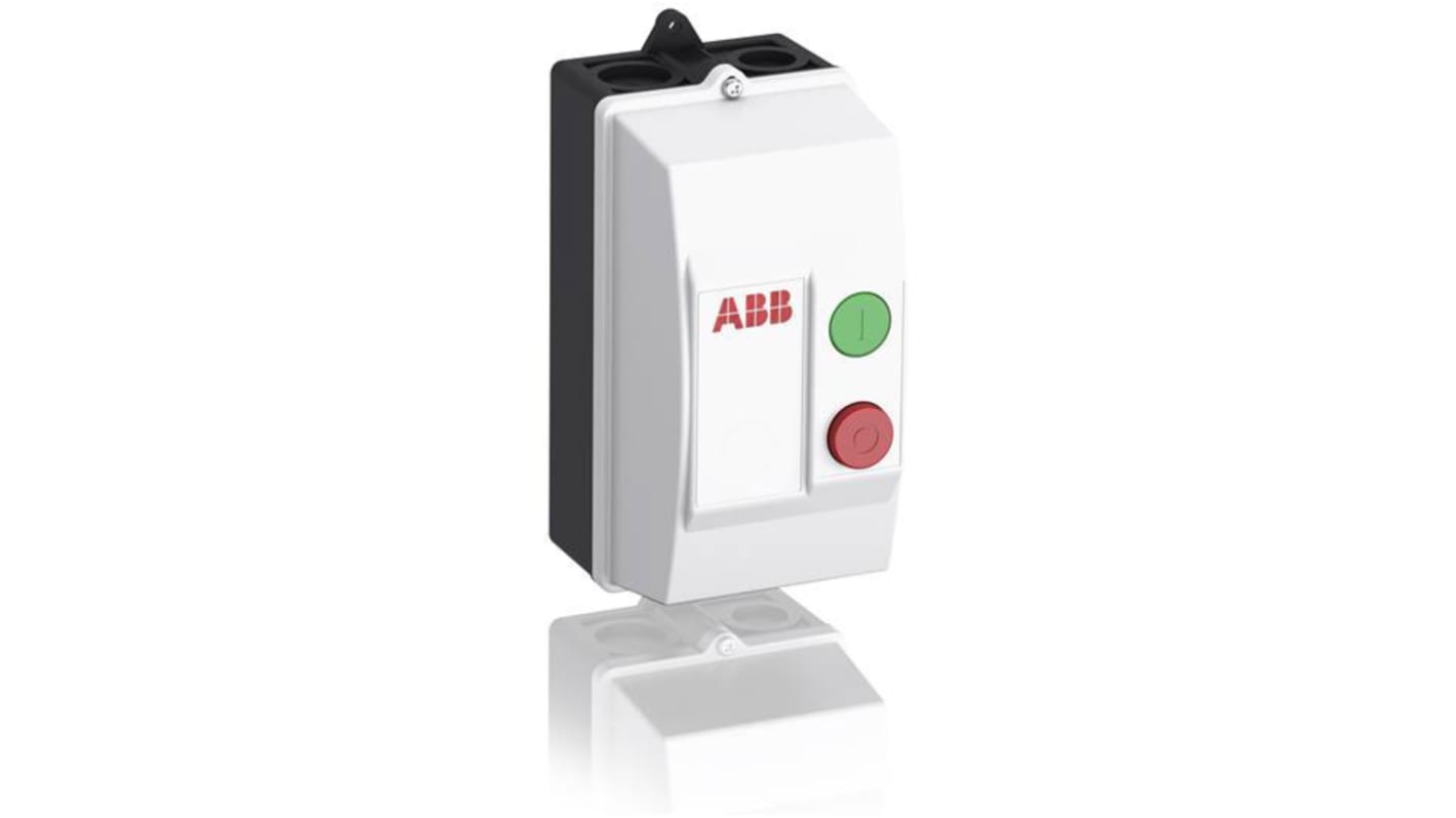 Avviatore DOL ABB 1SBK134137R1300, potenza 4 kW, tensione 100 V c.a., grado di protezione IP66, dimensioni 107x230x131 mm.