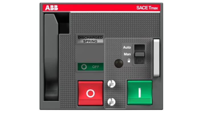 Interruttore magnetotermico scatolato ABB 66466, tensione 220-250V, dimensioni 94x106x149 mm, progettato per applicazioni industriali.