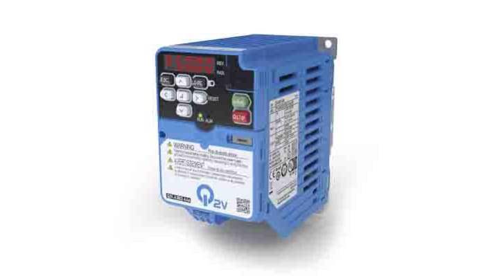 Inverter trifase Omron Q2V-A4012-AAA, 5,5 kW, montaggio a parete, dimensioni 193x140x128 mm, grado di protezione IP20.