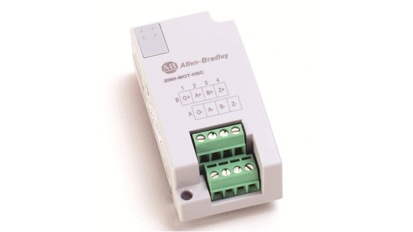 Modulo I/O Rockwell Automation 2080-MOT-HSC per PLC Micro800, supporta fino a 88 punti I/O e sei ingressi contatore ad alta velocità.