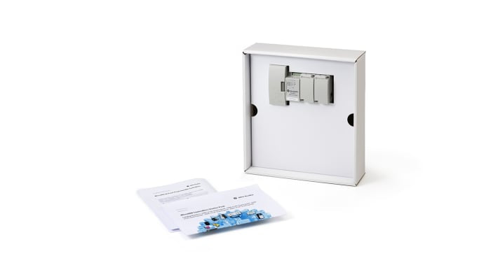 Rockwell Automation 2080-LC20-STARTERPACKLRS, starter kit per CPU PLC Micro 820 Lite, 24 V c.c., include controller e alimentatore.