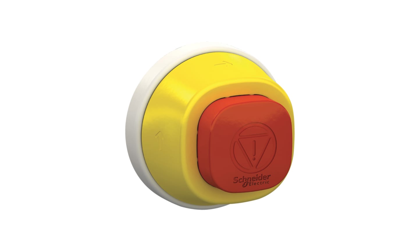 Pulsante di arresto di emergenza illuminato Schneider Electric ZB5, montaggio a pannello, diametro 22mm, tensione 230V, grado di protezione IP66/IP67/IP69.