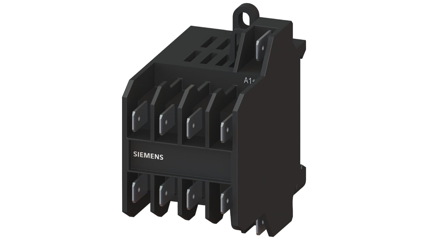 Interruttore automatico del motore Siemens 3TG1010-1AC2, 3 poli, corrente 3-8,4 A, potenza 4 kW, dimensioni 36x60x63 mm.