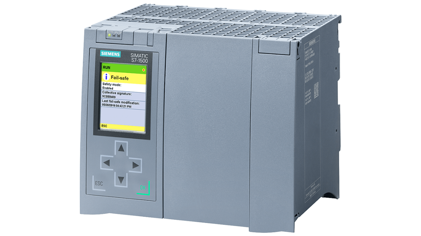 CPU PLC Siemens 6ES7517-3UP00-0AB0 per SIMATIC S7-1500TF, 20 ingressi/uscite, 24 V, dimensioni 175 x 129 x 147 mm.