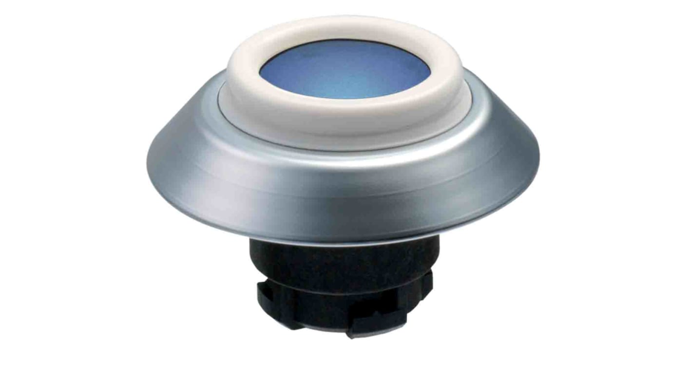 Attuatore pulsante instabile Schmersal NDL, diametro 22mm, blu, illuminato, IP67/IP69K, per applicazioni industriali.