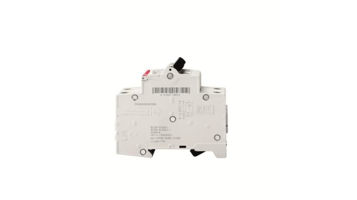 Interruttore differenziale ABB 2P 16A, 100mA, montaggio su guida DIN, dimensioni 85 x 69 x 35mm, grado di protezione IP40.