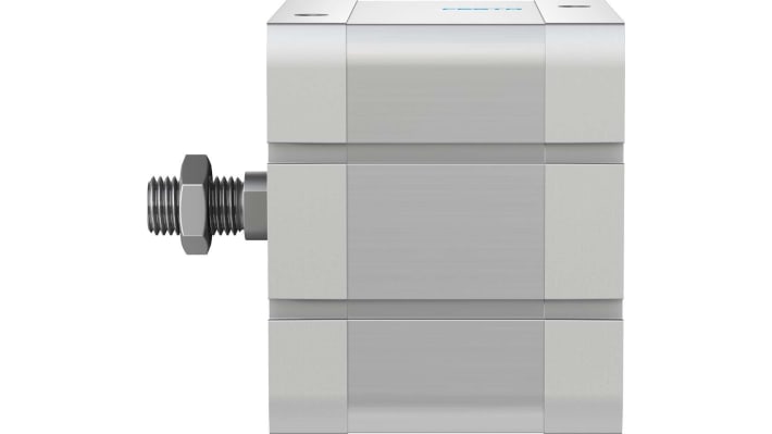 Cilindro pneumatico compatto Festo ADN10030APA, doppio effetto, foro 100 mm, corsa 30 mm, pressione 0,6-10 bar.