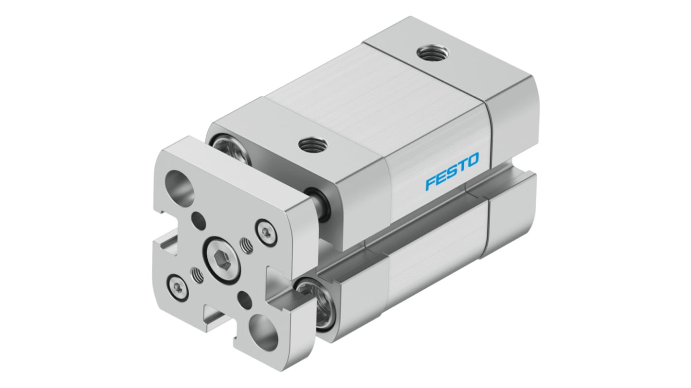 Cilindro pneumatico Festo ADNGF-16-15-P-A, doppio effetto, foro 16 mm, corsa 15 mm, connessione M5, per automazione industriale.