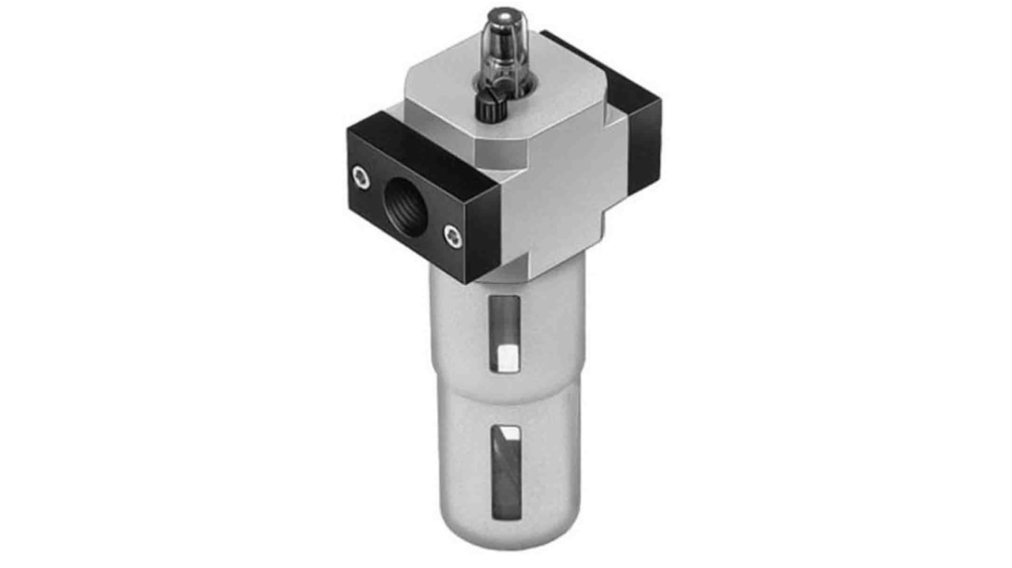 Lubrificatore pneumatico Festo LOE-3/4-D-MAXI, portata 8400L/min, montaggio verticale, capacità olio 190 cm3.