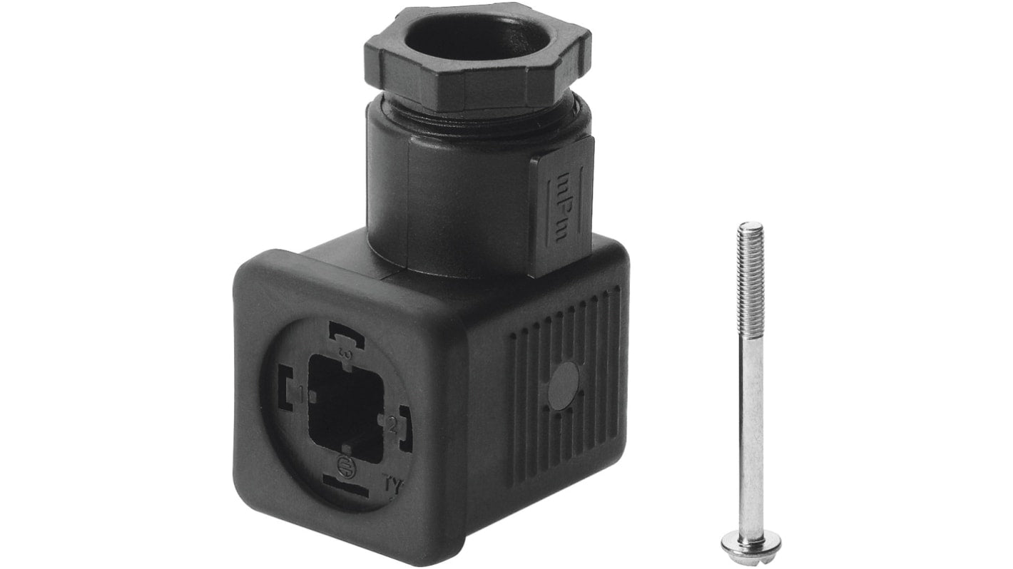 Festo MSSD-C-4P, presa di corrente angolata femmina, montaggio a vite, grado di protezione IP65, per cavi da 6-8 mm.