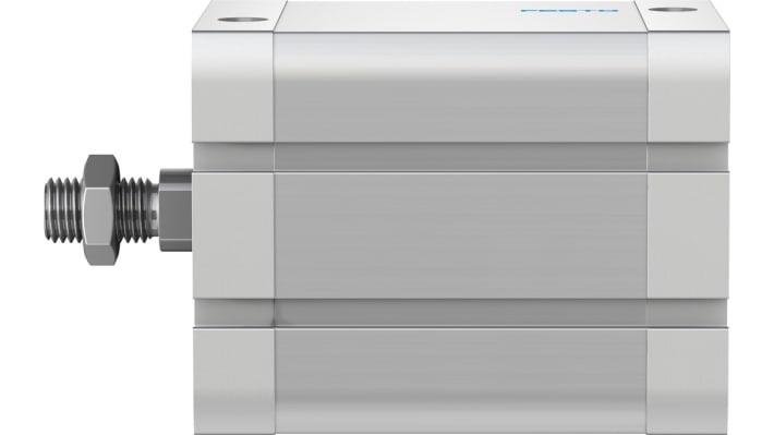 Cilindro pneumatico Festo ADN-63-50-A-P-A, doppio effetto, foro 63 mm, corsa 50 mm, pressione massima 10 bar, peso 1.1 kg.